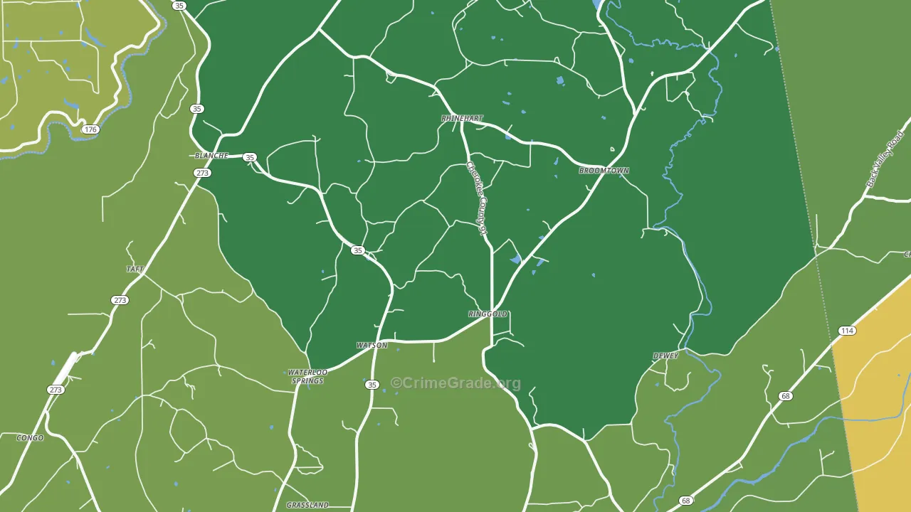 Gaylesville, AL Map of Murder Rates