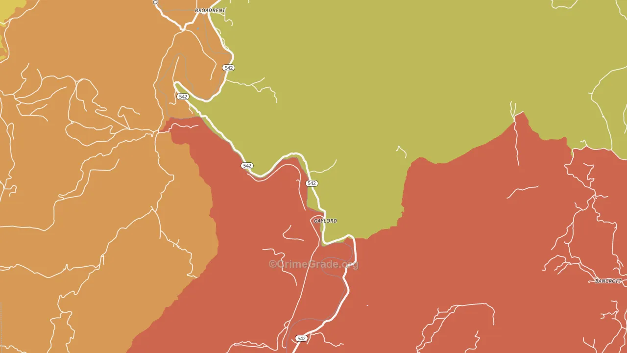 Gaylord, OR Map of Murder Rates