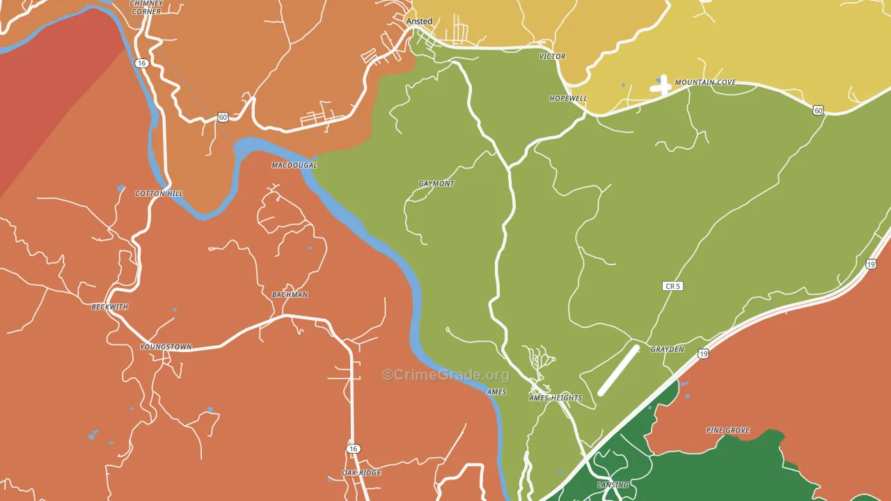 Gaymont, WV Map of Murder Rates