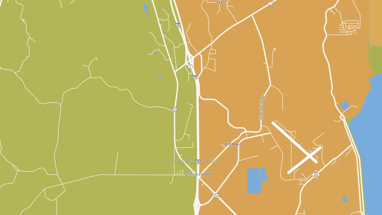 Geeslin Corner, MS Map of Murder Rates