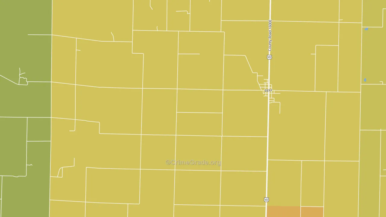 Geff, IL Map of Murder Rates