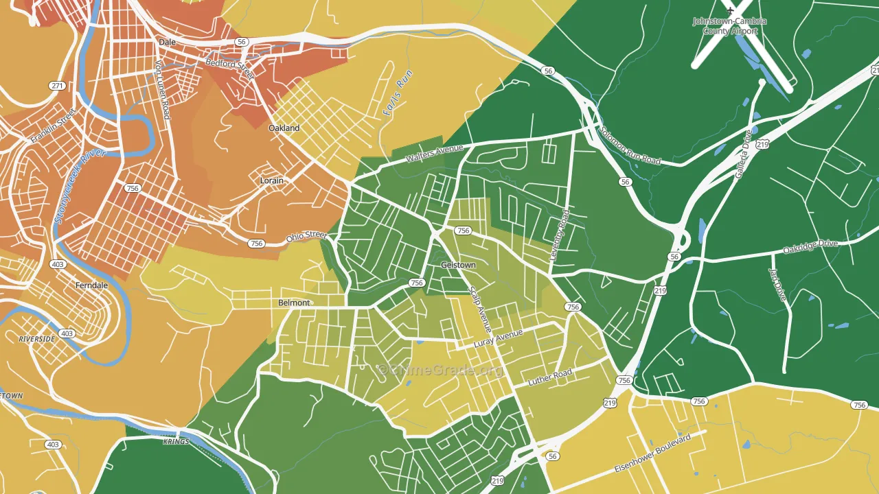 Geistown, PA Map of Murder Rates