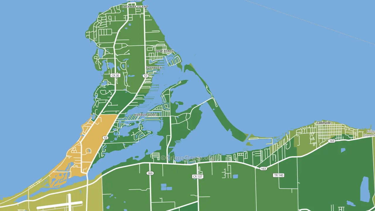 Gem Beach, OH Map of Murder Rates
