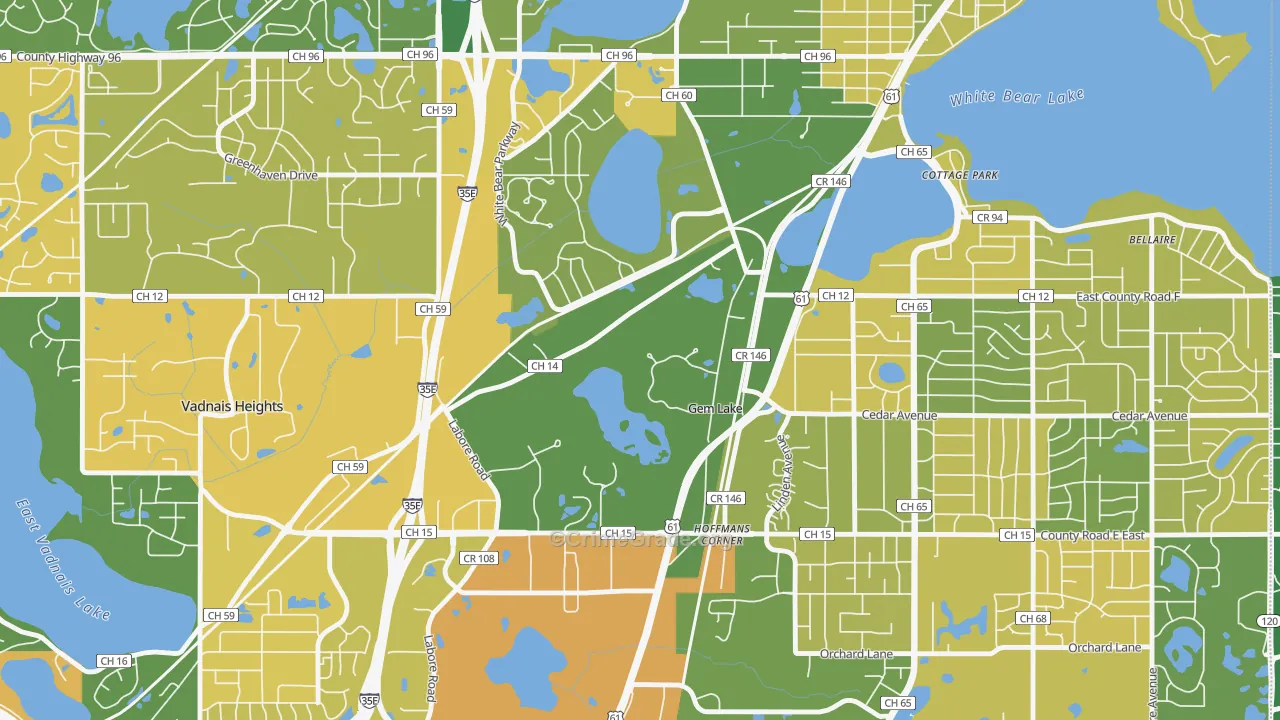 Gem Lake, MN Map of Murder Rates