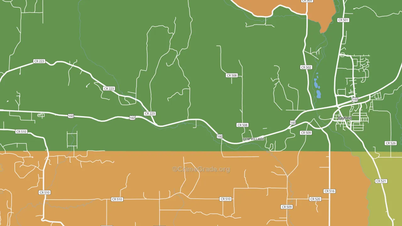 Gem Village, CO Map of Murder Rates