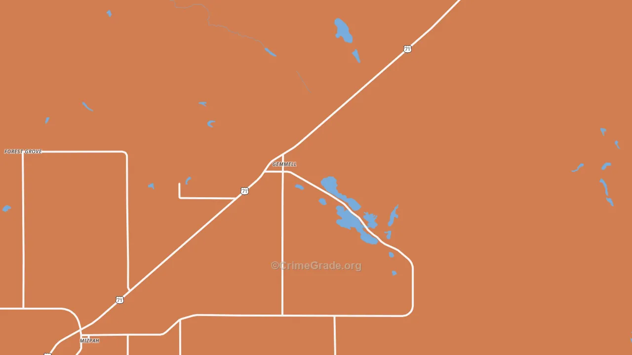 Gemmell, MN Map of Murder Rates