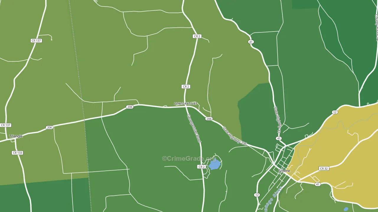 Genegantslet, NY Map of Murder Rates