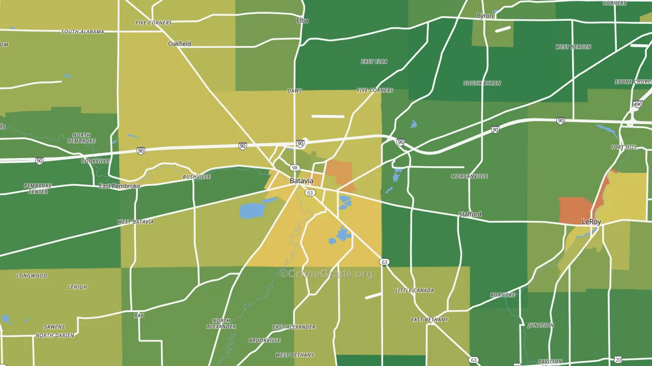 Genesee County, NY Map of Murder Rates