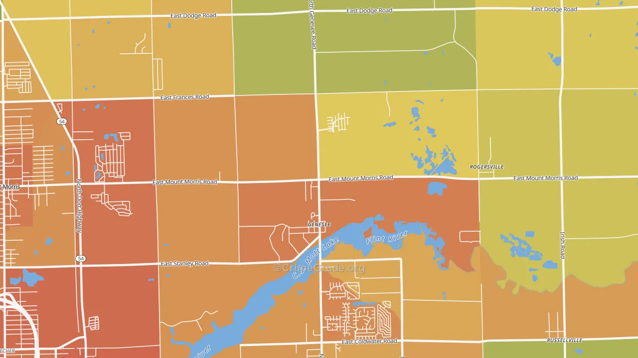 Genesee, MI Map of Murder Rates