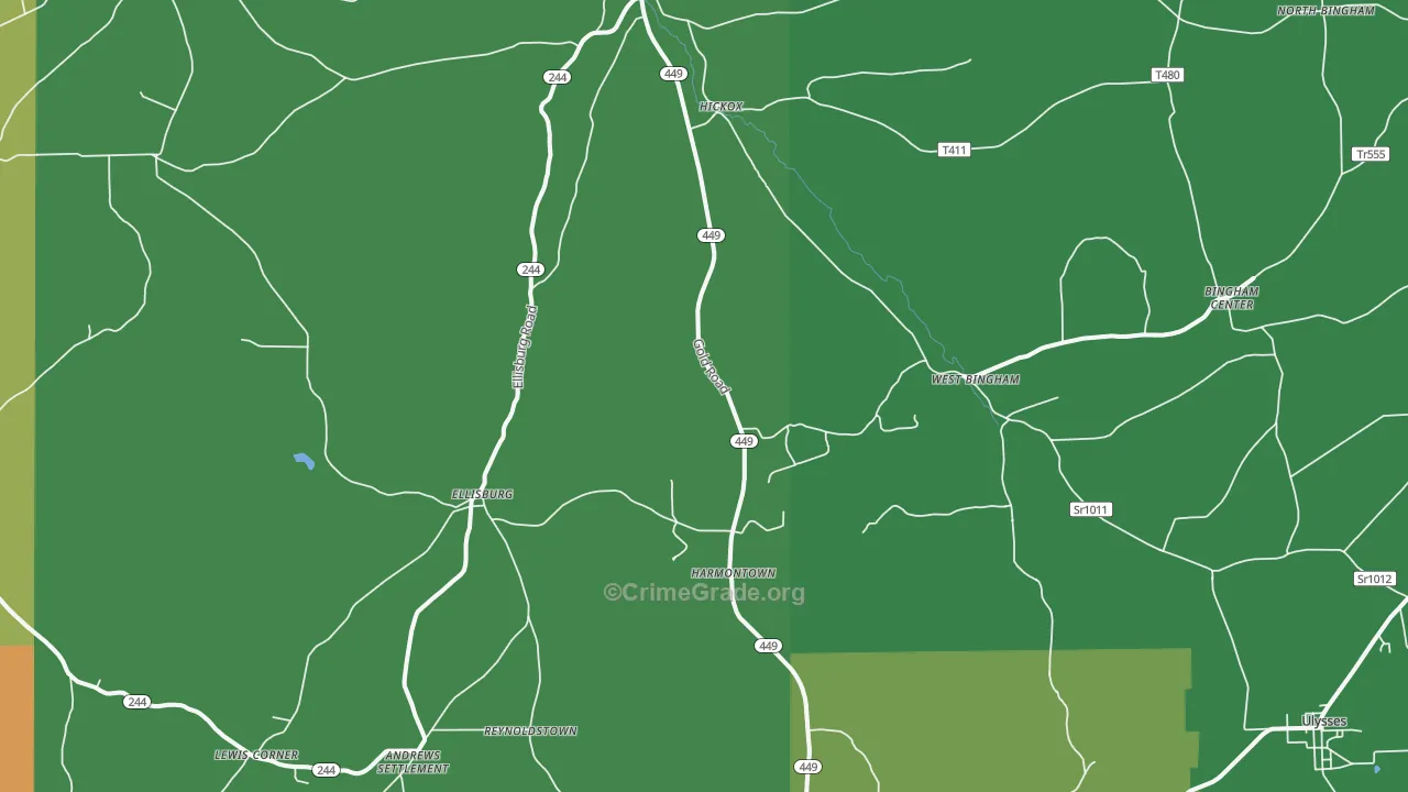 Genesee, PA Map of Murder Rates
