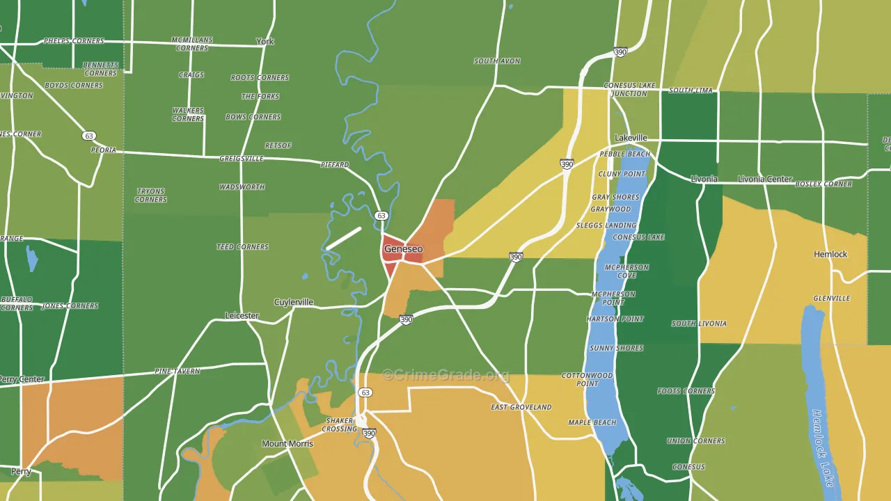 Geneseo, NY Map of Murder Rates