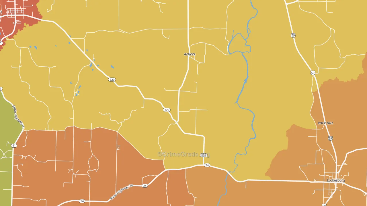 Geneva, AR Map of Murder Rates