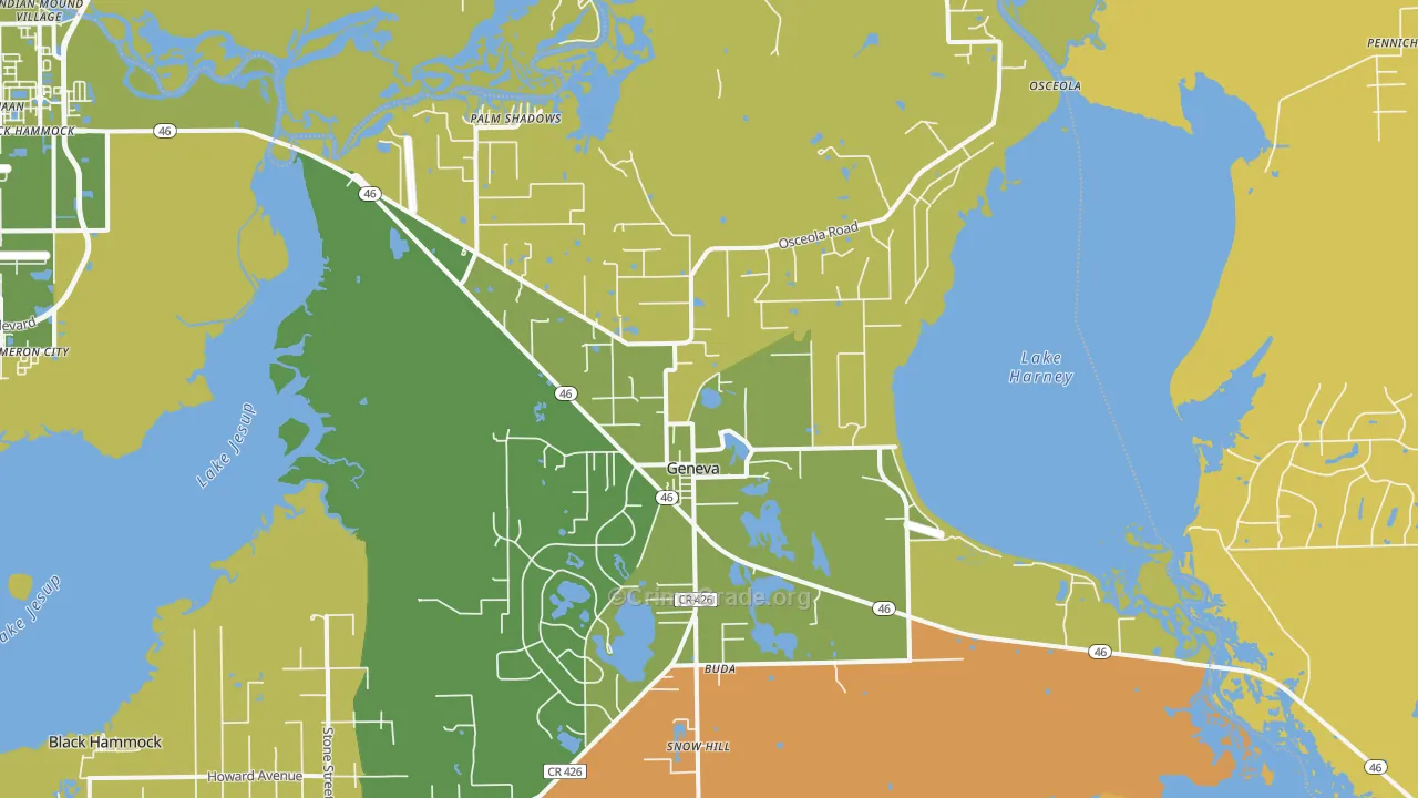 Geneva, FL Map of Murder Rates