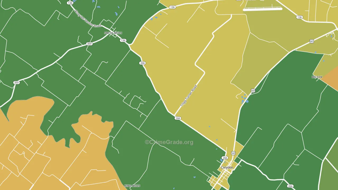 Geneva, KY Map of Murder Rates
