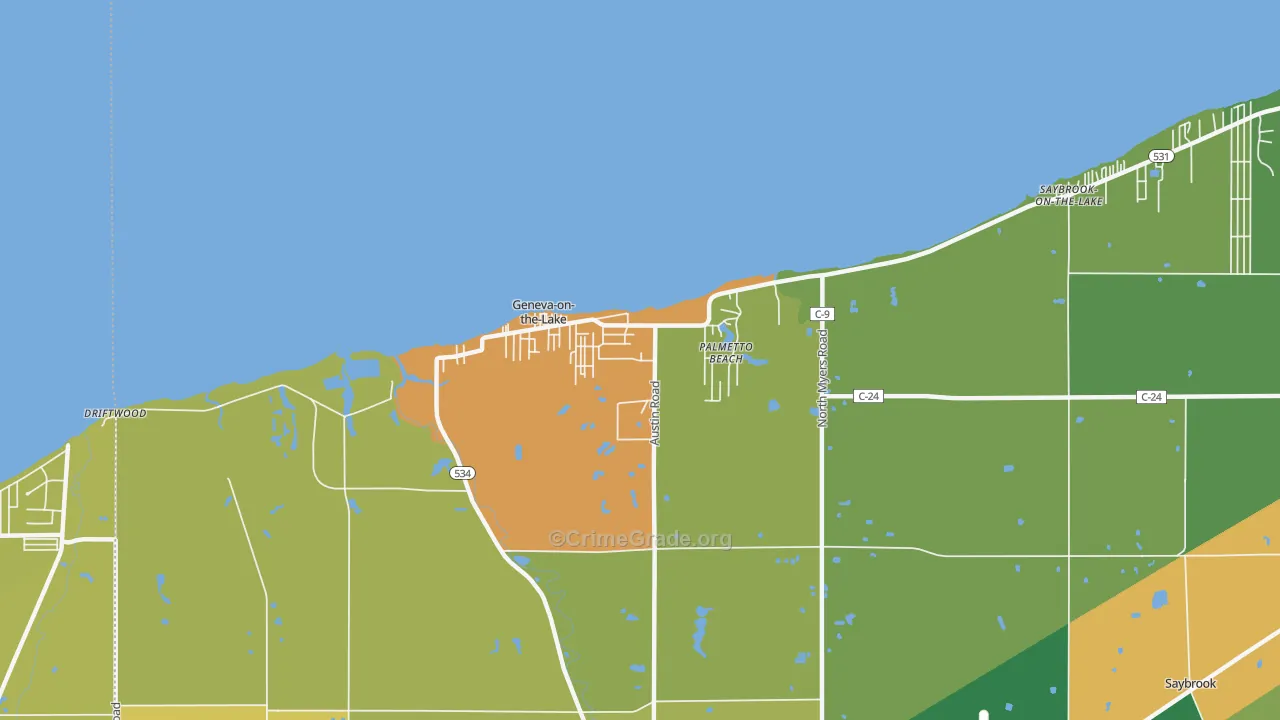 Geneva-on-the-Lake, OH Map of Murder Rates