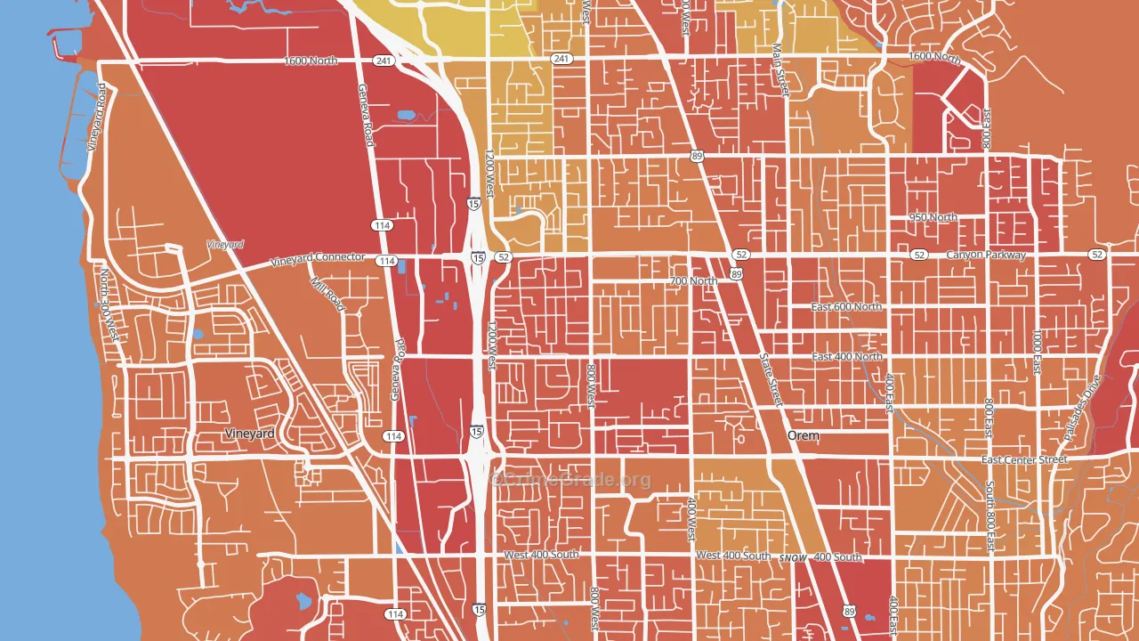 Geneva, Orem, UT Map of Murder Rates