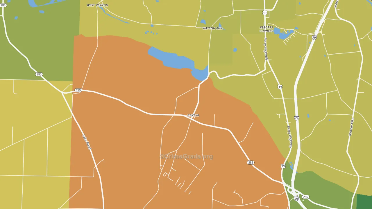 Geneva, PA Map of Murder Rates