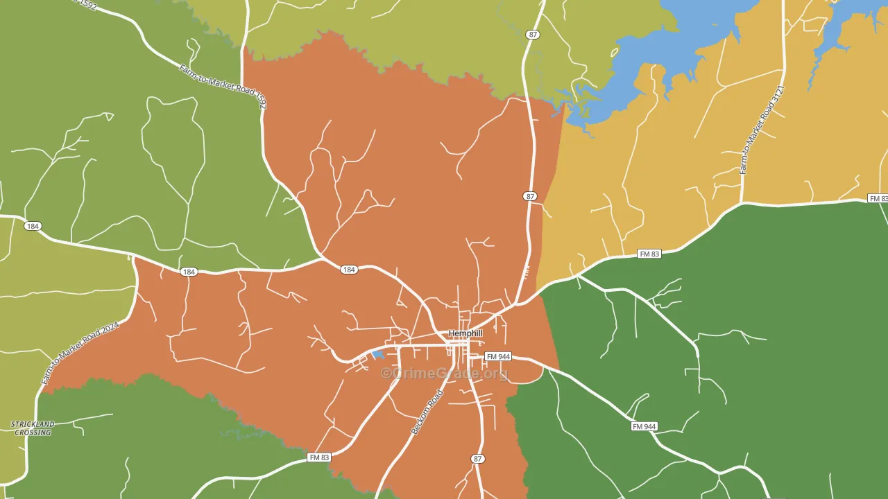 Geneva, TX Map of Murder Rates