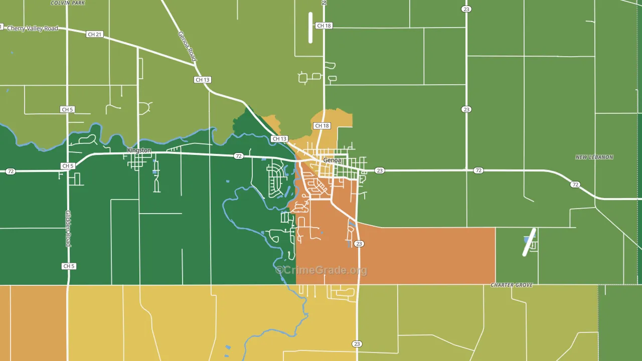 Genoa, IL Map of Murder Rates