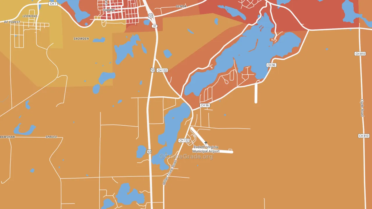 Genoa, MN Map of Murder Rates
