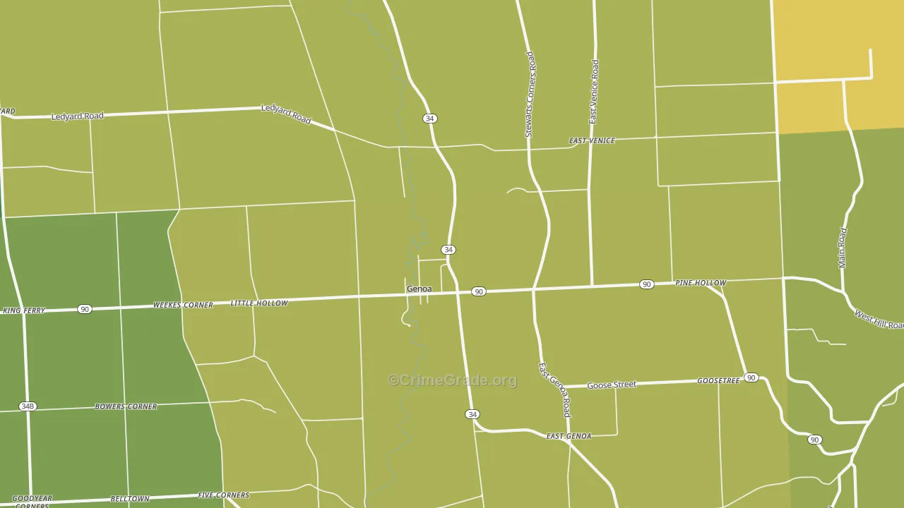 Genoa, NY Map of Murder Rates