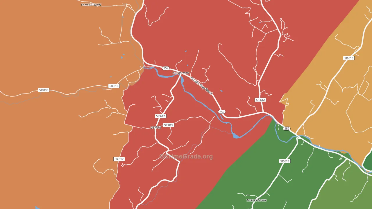 Genoa, VA Map of Murder Rates