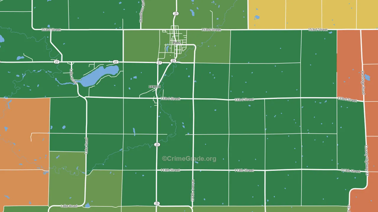 Genola, MN Map of Murder Rates