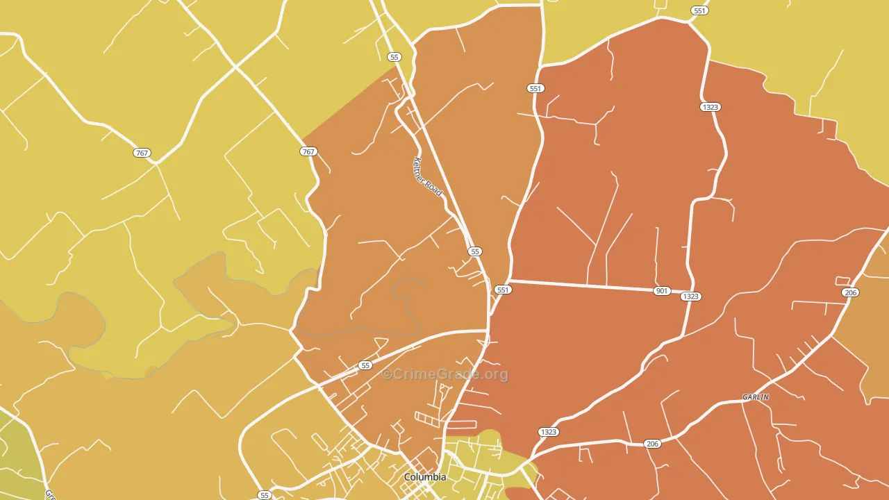 Gentrys Mill, KY Map of Murder Rates