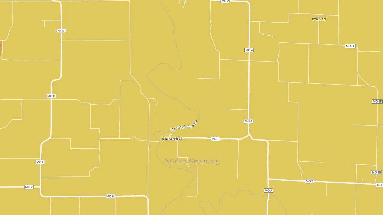 Gentryville, MO Map of Murder Rates