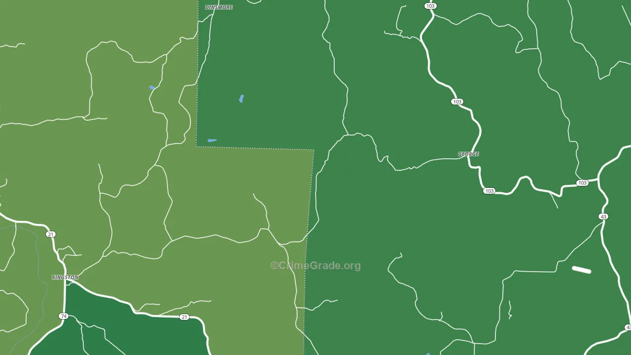 George, AR Map of Murder Rates