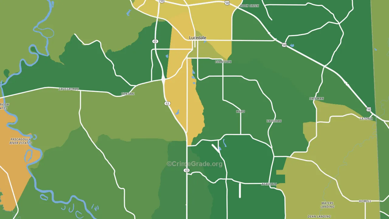 George County, MS Map of Murder Rates