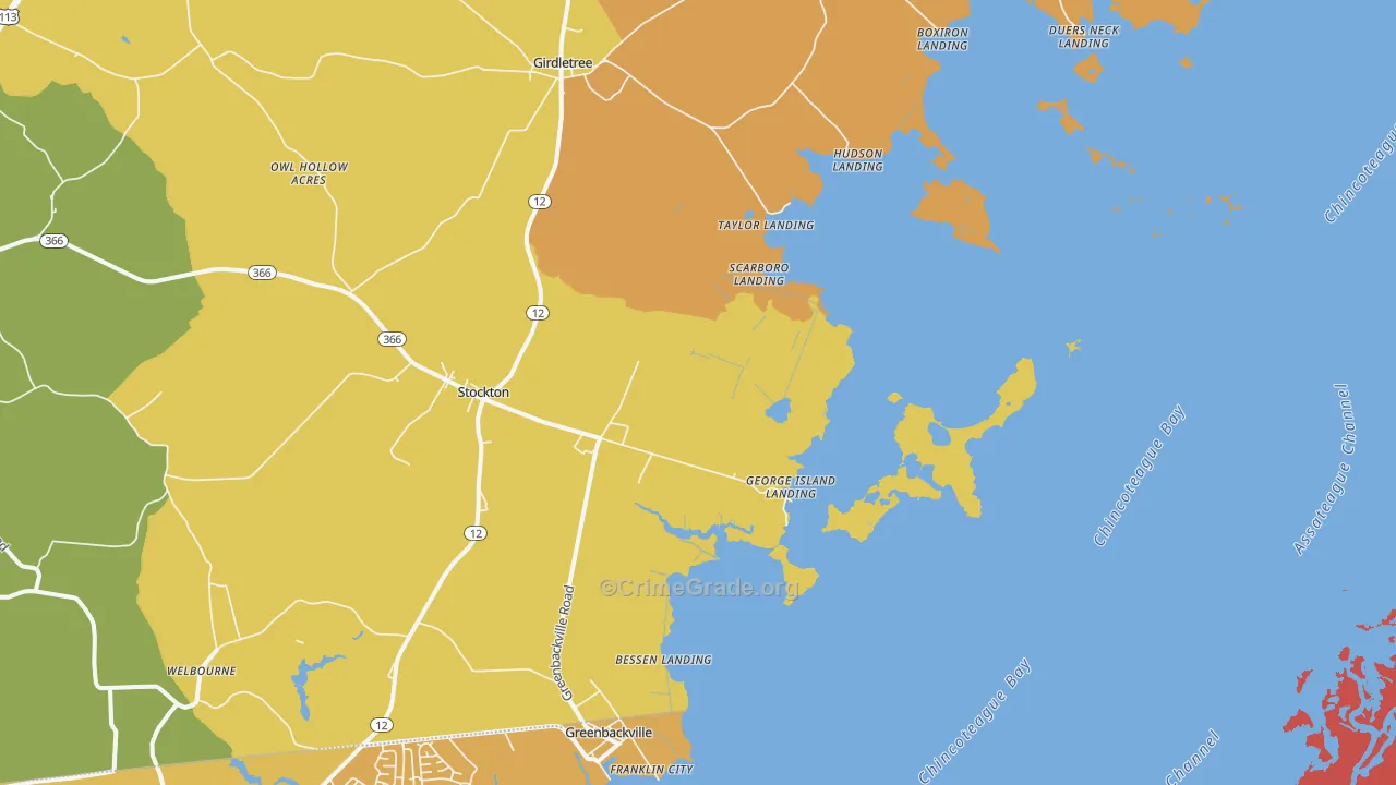George Island Landing, MD Map of Murder Rates