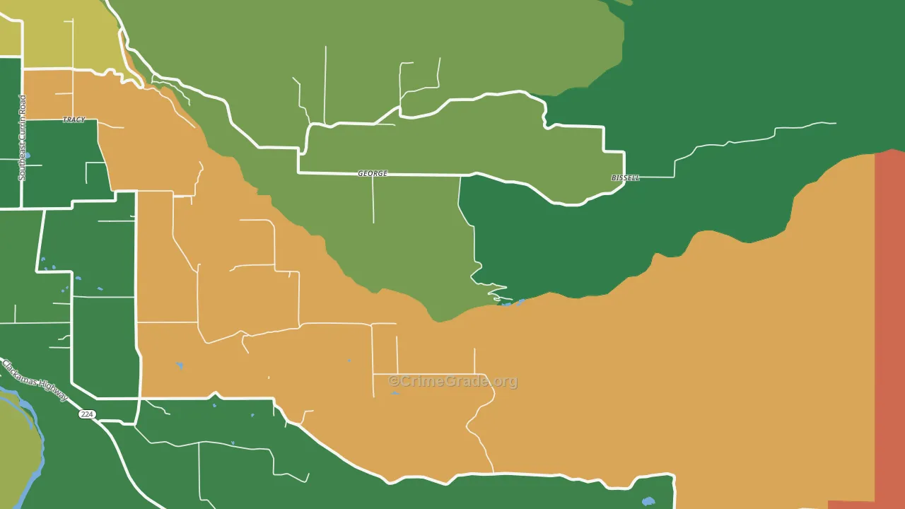 George, OR Map of Murder Rates