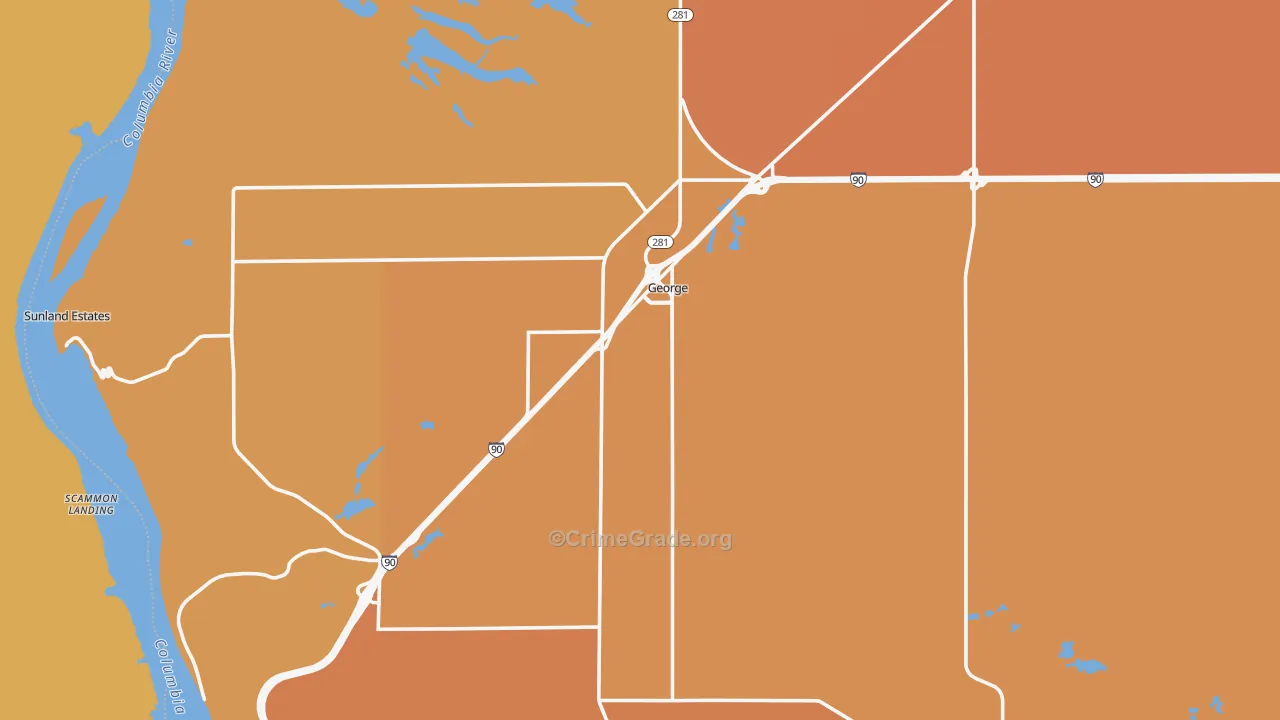 George, WA Map of Murder Rates