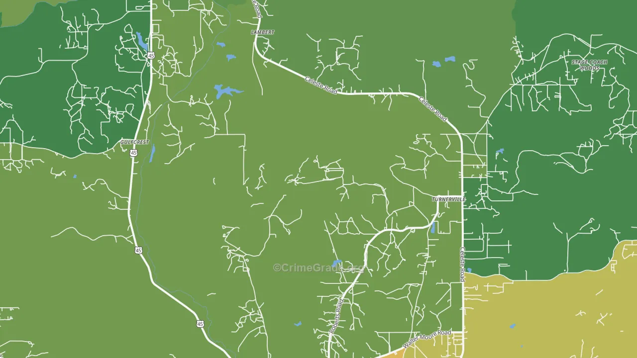 Georgetown, AL Map of Murder Rates