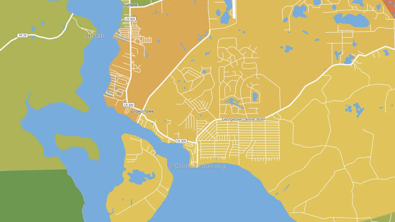 Georgetown, FL Map of Murder Rates