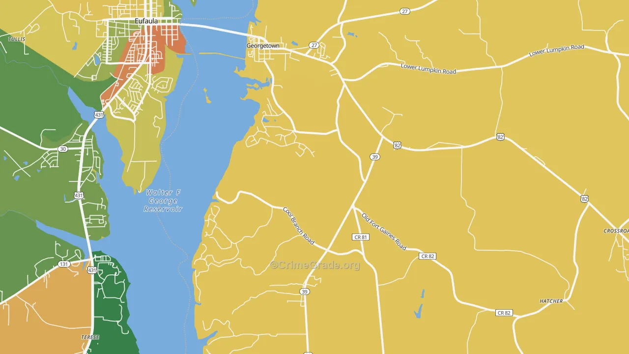 Georgetown, GA Map of Murder Rates