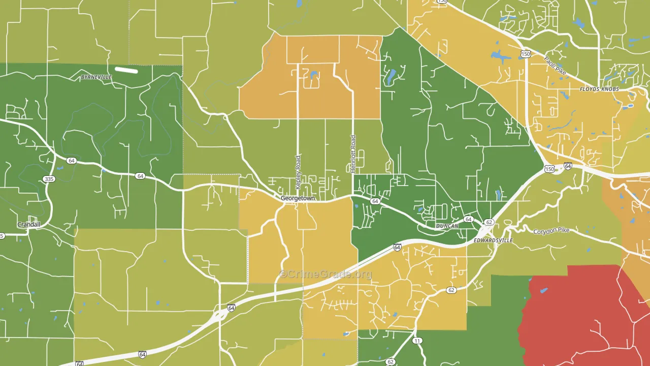 Georgetown, IN Map of Murder Rates