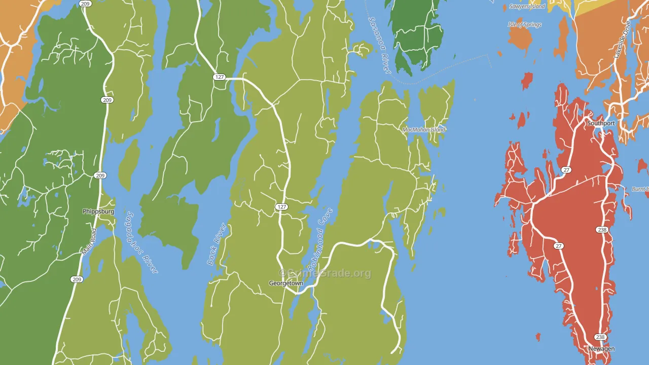 Georgetown, ME Map of Murder Rates