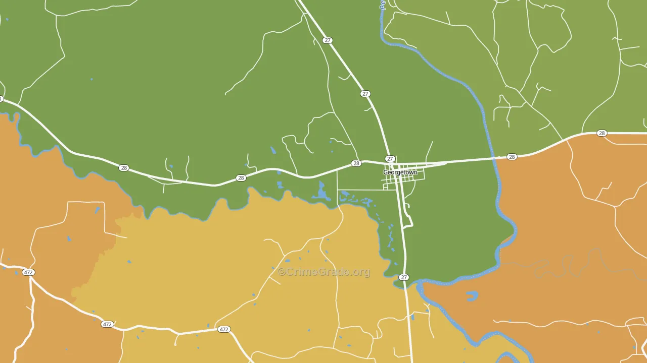 Georgetown, MS Map of Murder Rates