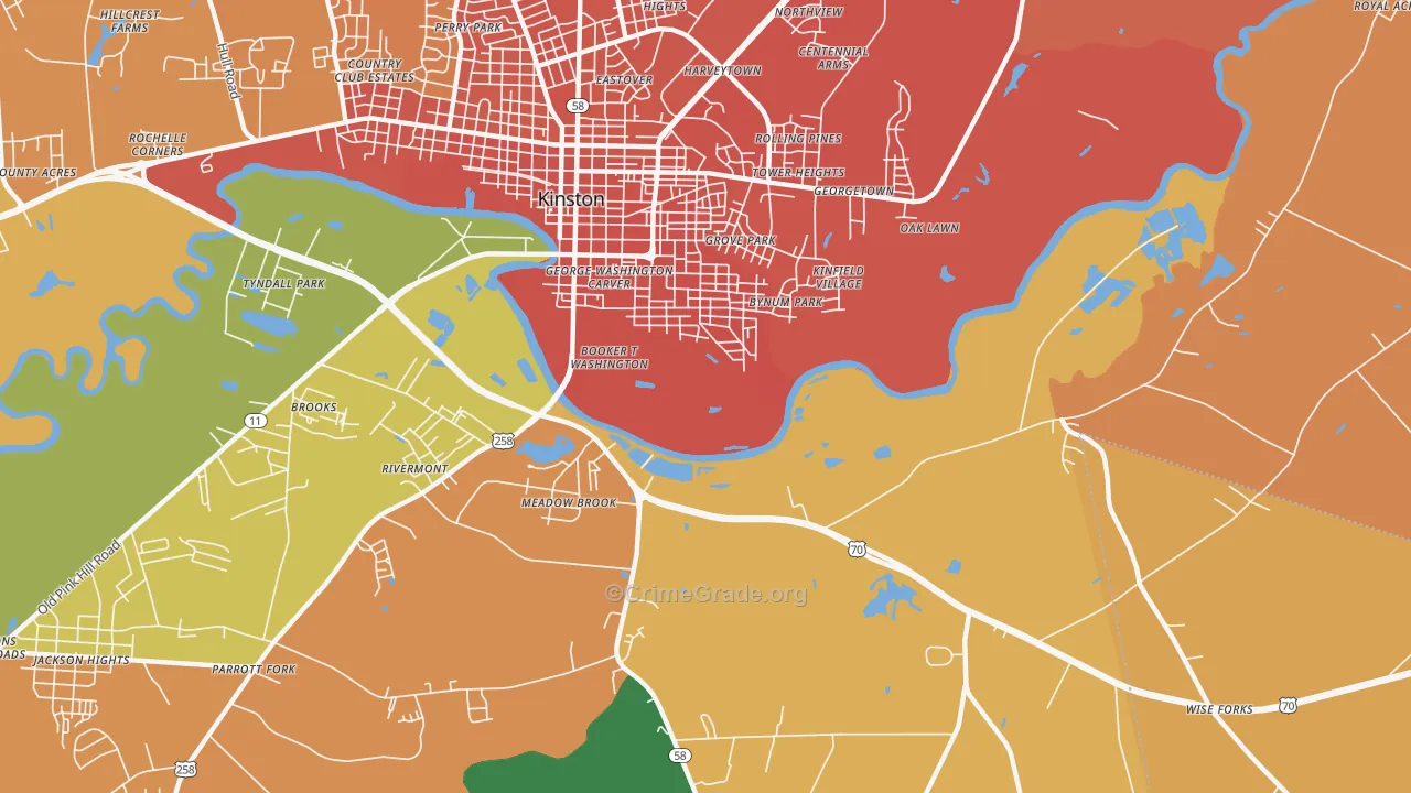 Georgetown, NC Map of Murder Rates