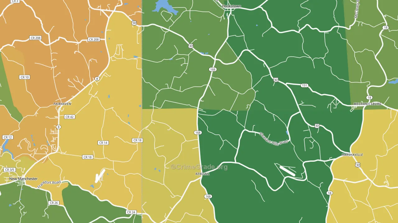 Georgetown, PA Map of Murder Rates