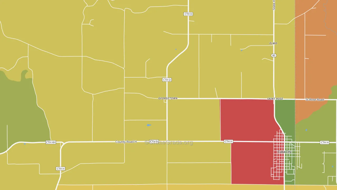 Georgetown, WI Map of Murder Rates
