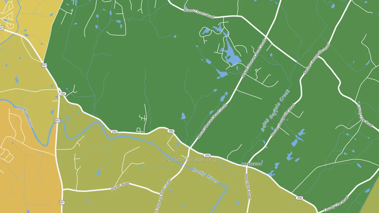Georgeville, NC Map of Murder Rates