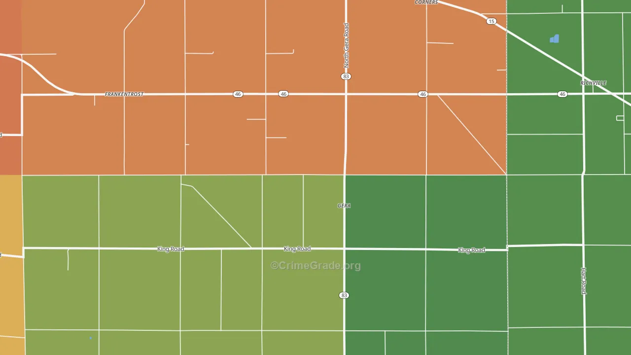 Gera, MI Map of Murder Rates