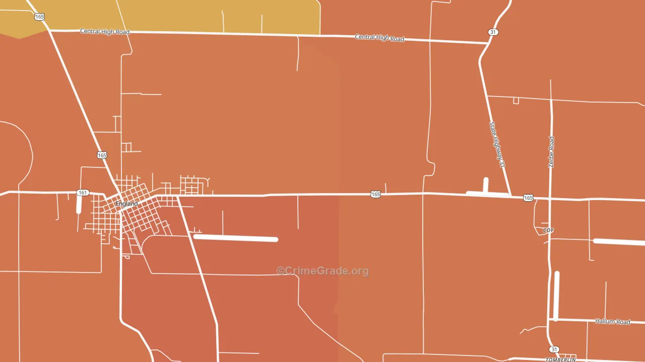 Geridge, AR Map of Murder Rates
