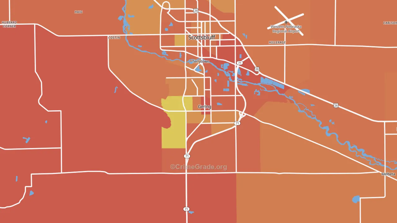 Gering, NE Map of Murder Rates