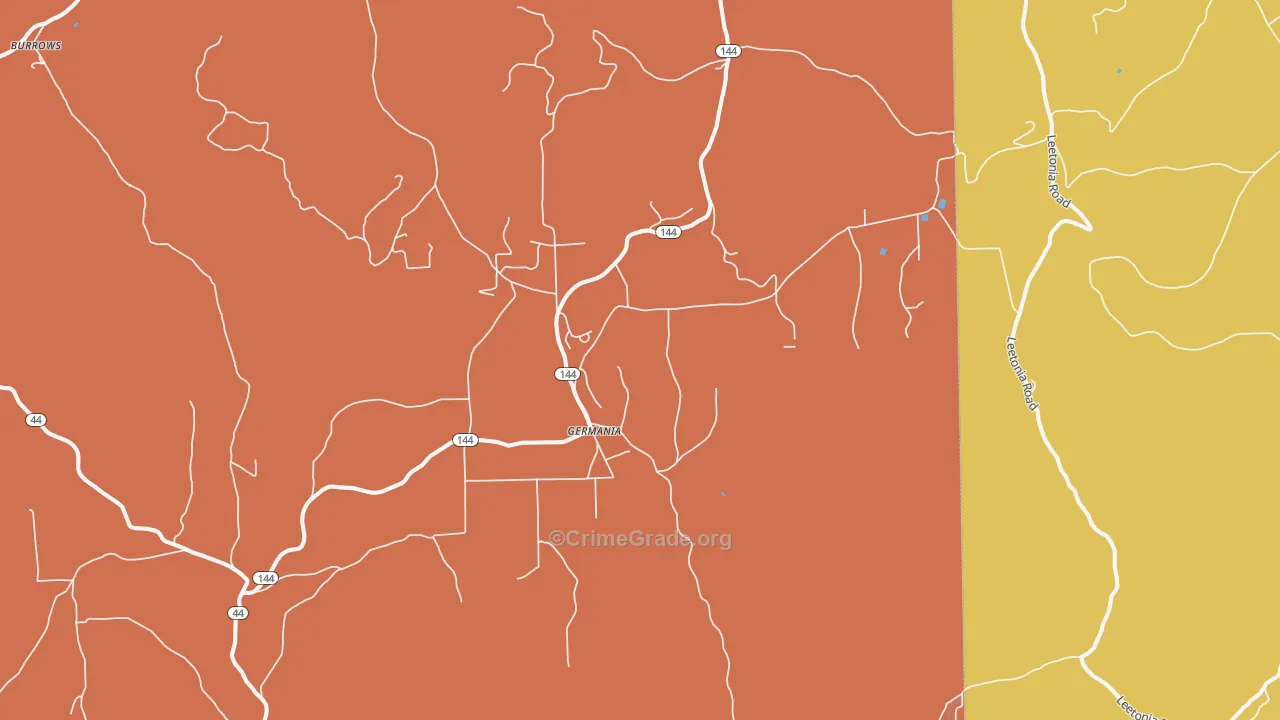 Germania, PA Map of Murder Rates