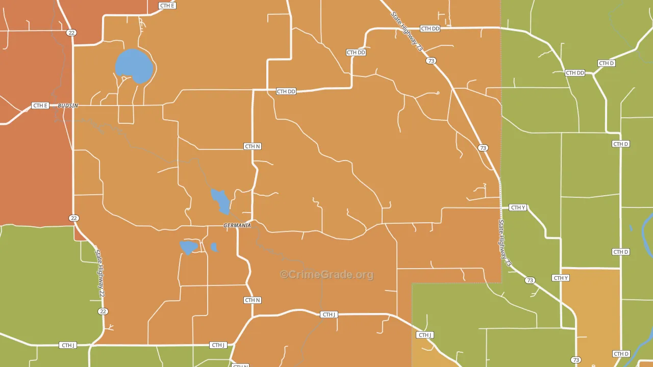 Germania, WI Map of Murder Rates
