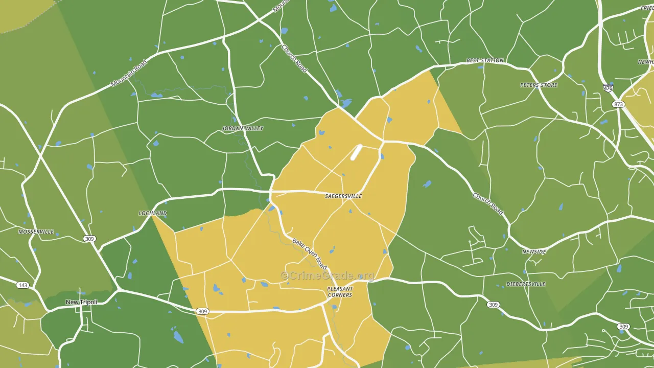 Germansville, PA Map of Murder Rates